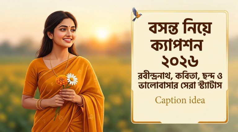 বসন্ত  নিয়ে ক্যাপশন ২০২৬ রবীন্দ্রনাথ, কবিতা, ছন্দ ও ভালোবাসার সেরা স্ট্যাটাস