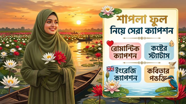শাপলা ফুল নিয়ে ক্যাপশন: রোমান্টিক, কষ্টের, ইংরেজি ও কবিতা