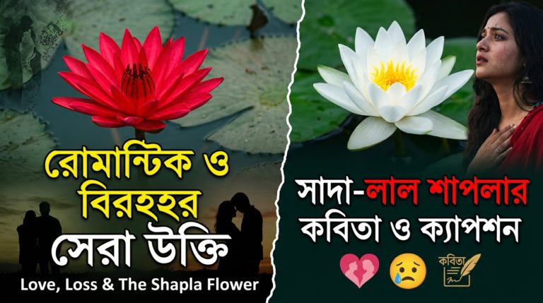 শাপলা ফুল নিয়ে ক্যাপশন: রোমান্টিক, স্যাড, ইংরেজি, কবিতা ও লাল-সাদা শাপলার সেরা উক্তি
