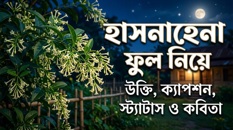 হাসনাহেনা ফুল নিয়ে উক্তি, ক্যাপশন, স্ট্যাটাস ও কবিতা