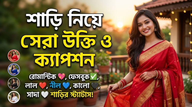 শাড়ি নিয়ে উক্তি ও ক্যাপশন: রোমান্টিক, ফেসবুক, লাল, নীল, কালো ও সাদা শাড়ির সেরা লেখা