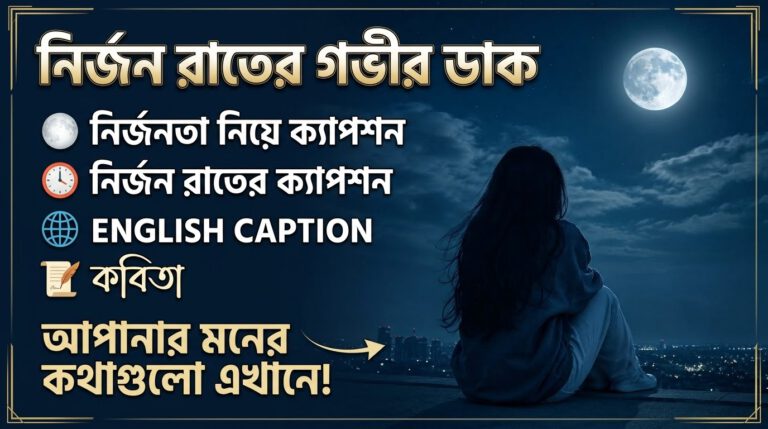 নির্জনতা নিয়ে ক্যাপশন, নির্জন রাতের ক্যাপশন, ইংরেজি ক্যাপশন ও কবিতা