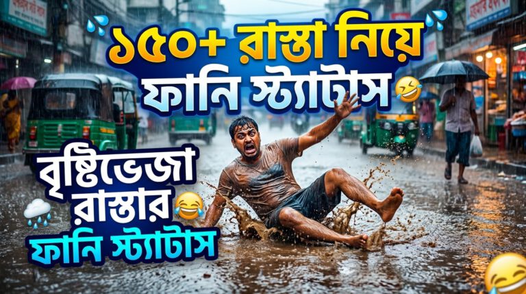 ১৫০+রাস্তা নিয়ে স্ট্যাটাস বৃষ্টিভেজা রাস্তার ফানি স্ট্যাটাস