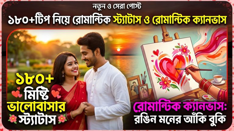 ১৮০+টিপ নিয়ে রোমান্টিক স্ট্যাটাস, রোমান্টিক  ক্যানভাস