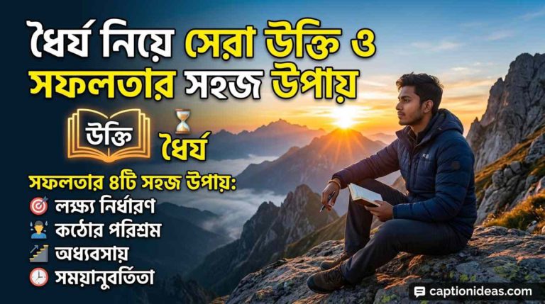 ধৈর্য নিয়ে উক্তি ও সফলতার সহজ উপায়