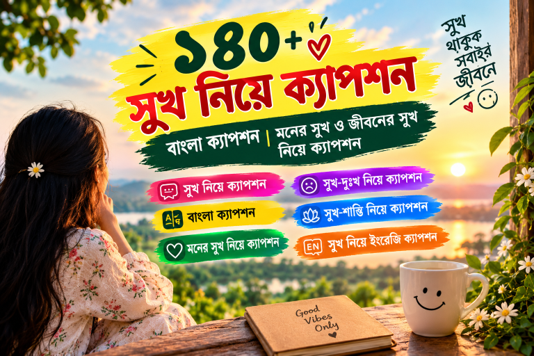 ১৪০+ সুখ নিয়ে ক্যাপশন,সুখের  গল্প কথা